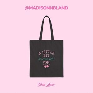 ‘A Lil Bit Dramatic’ Cotton Tote Bag - Available in Beige, Pink, Brown, & Black
